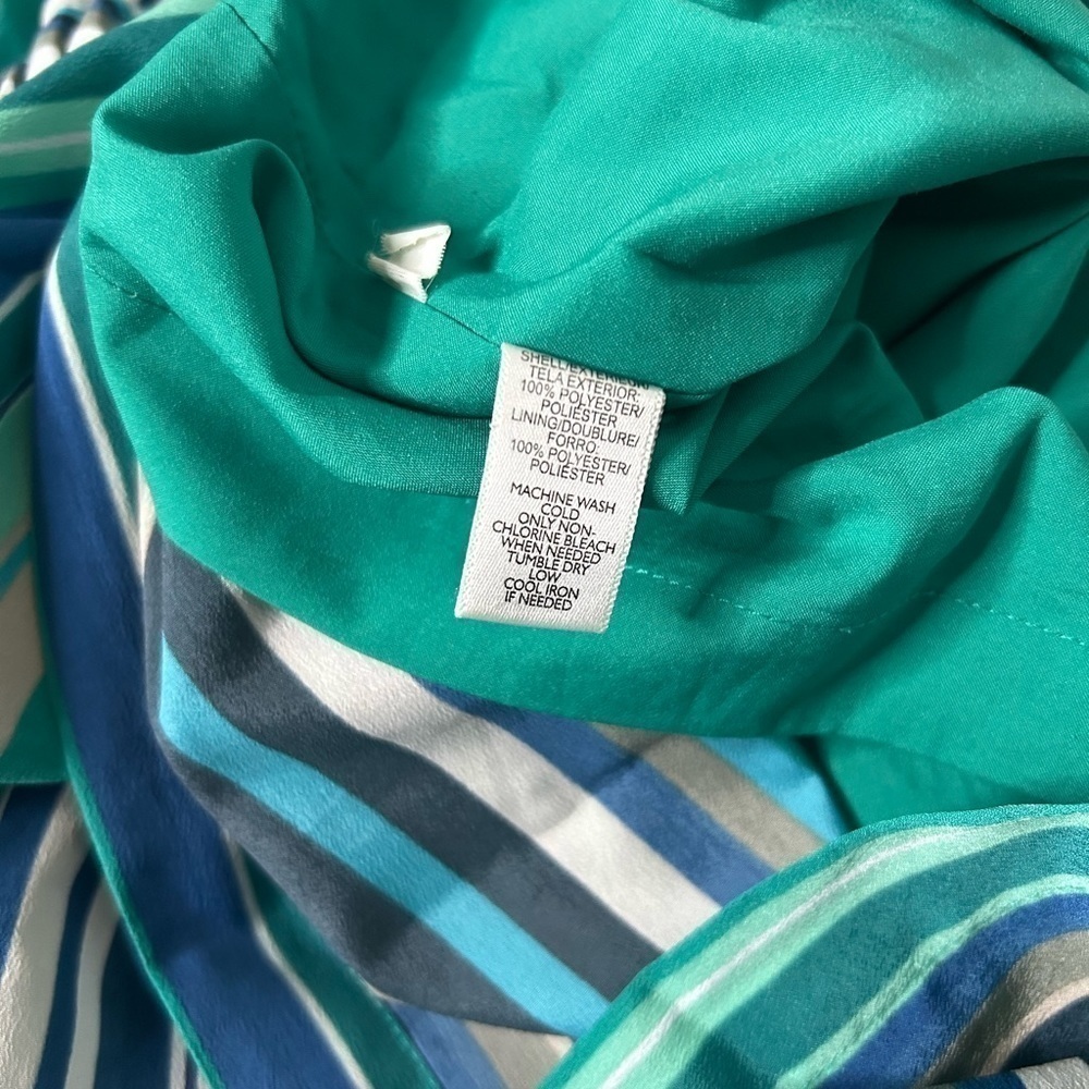 Loft XS Blue/Green Striped Dress - Picture 4 of 4